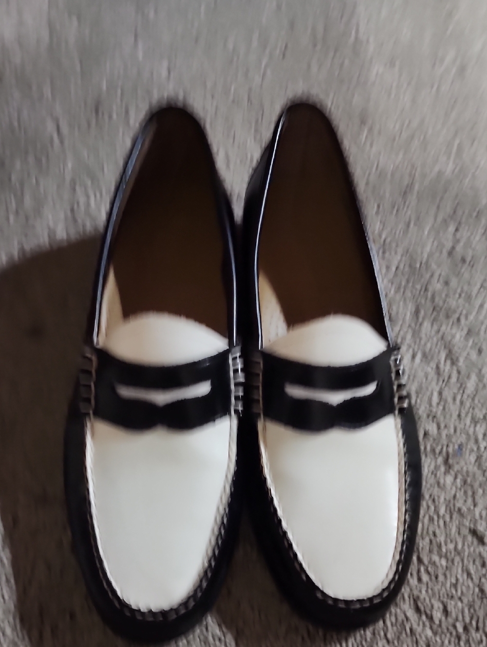 G.H. Bass & Co. Black and White Penny Loafers